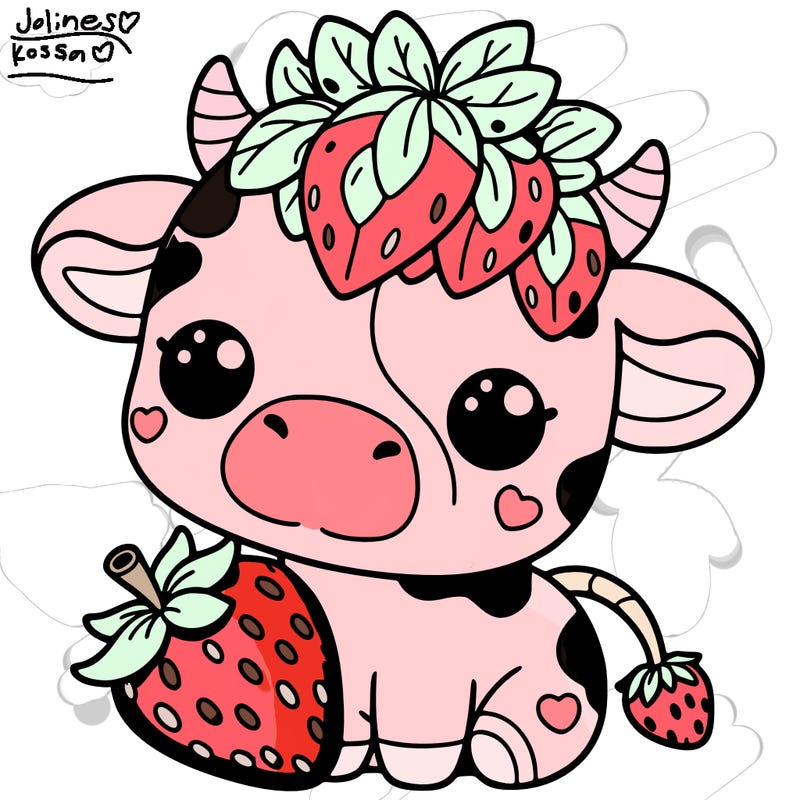 cute strawberry cow