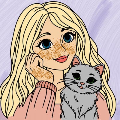 woman with cat