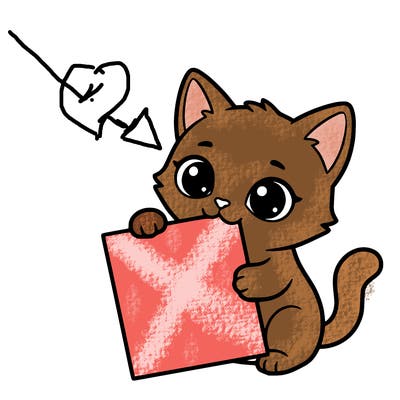 a small cat with a blank sheet of paper in its hand. the cat is sooooooo cute!