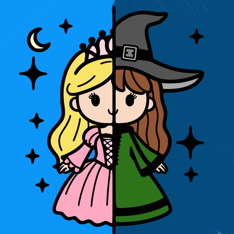 split princess and witch