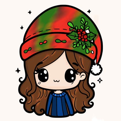christmas hat girl