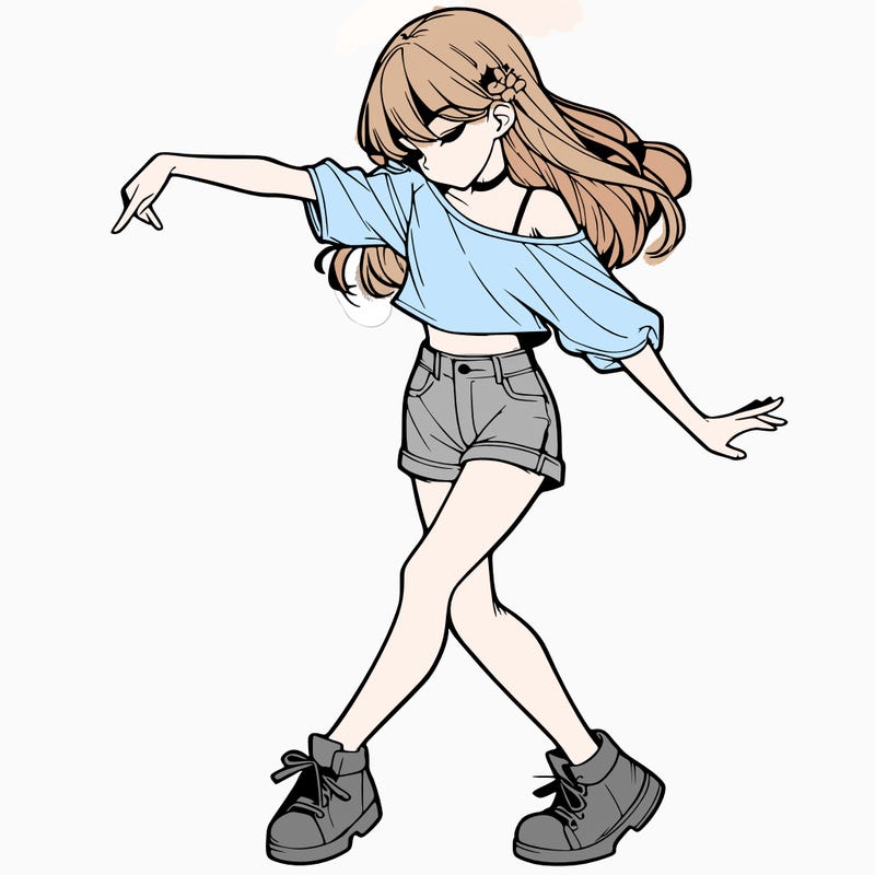 realistic girl danceing