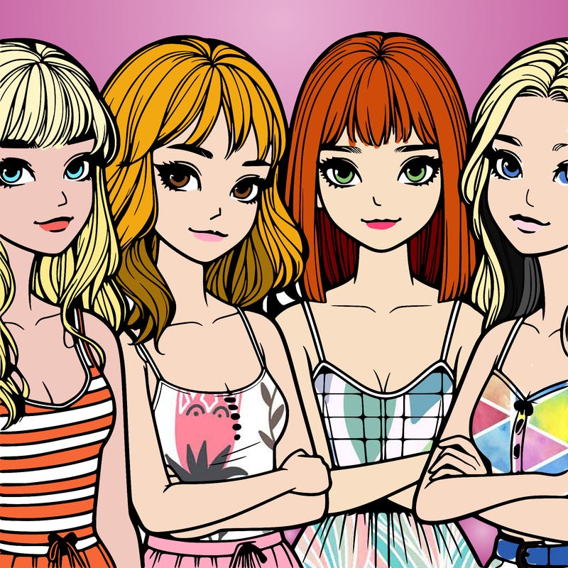 four realistic girls