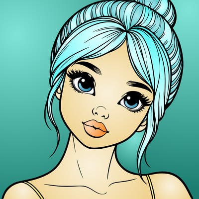 realistic ballerina girl with eyes and lips