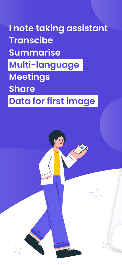 Voice Notes Ai-Speech to Text - AI 음성 메모 앱을 사용하여 회의를 녹취하고 요약하는 동안 걷고 있는 전문가