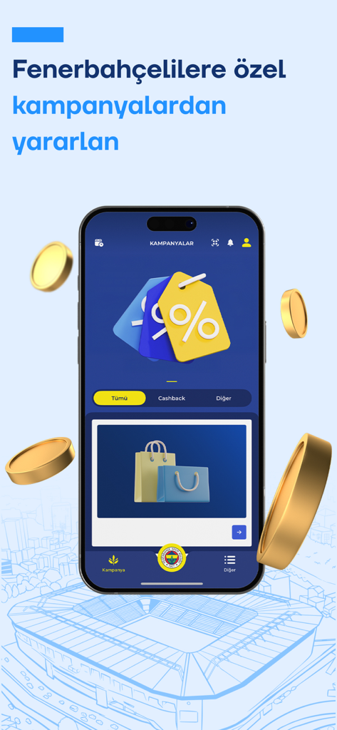 Fenerbahce SK Super App screen displaying exclusive fan campaigns and discounts