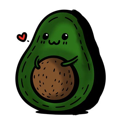 an avocado hugging an avocado