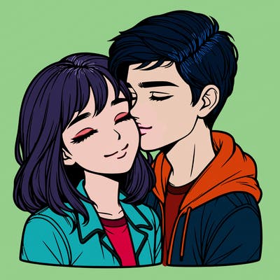 realistic girl and boy  love