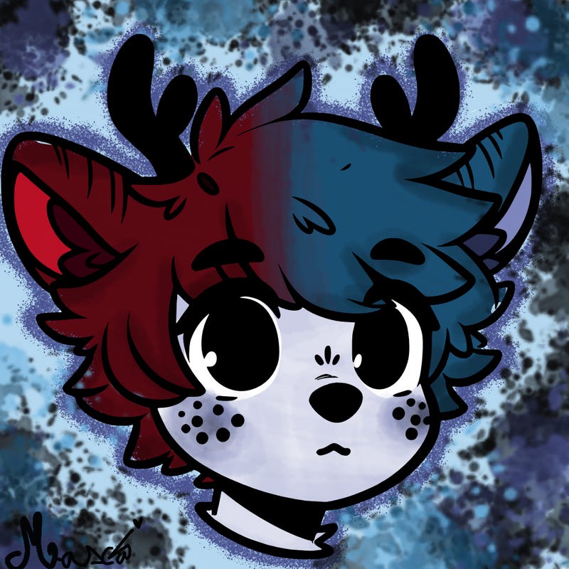 a humanoid deer with soft fluffy ears