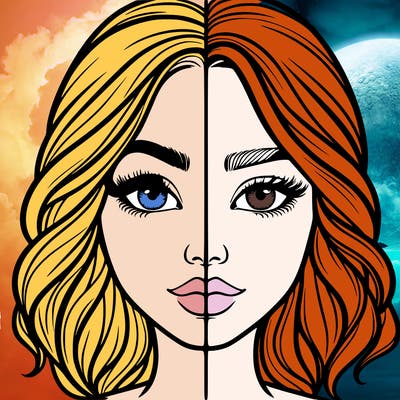 realistic girl split half