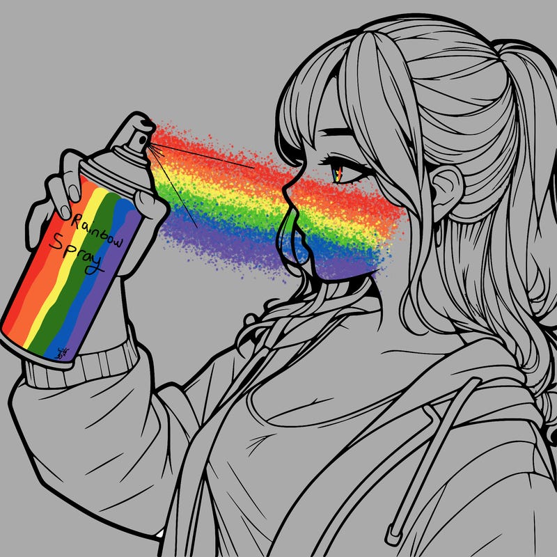 a realistic girl spray, painting