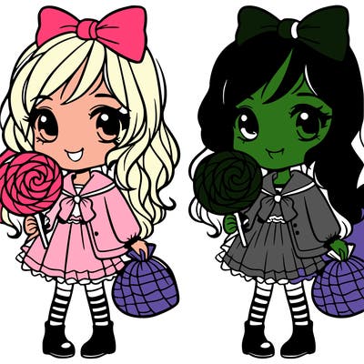 a girl with candy