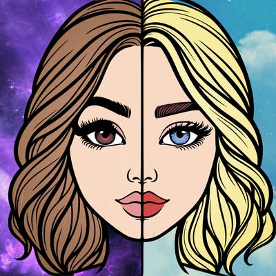 realistic girl split half