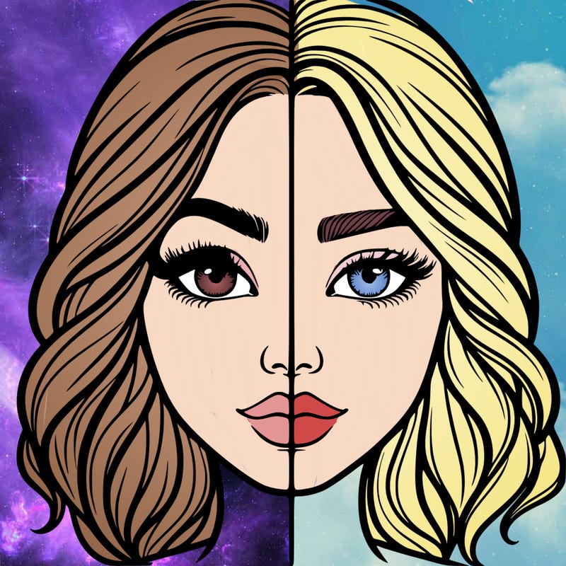 realistic girl split half