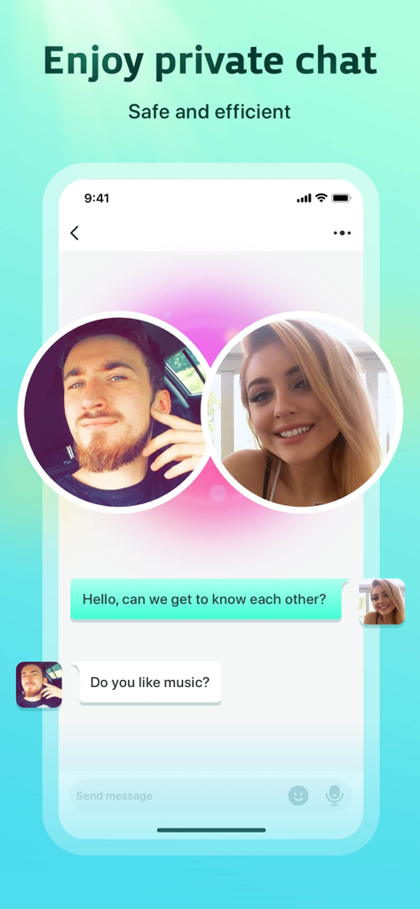 Kito-Chat,Video,Call - Una captura de pantalla de la pantalla de chat privado de la aplicación Kito con perfiles de usuario y mensajes