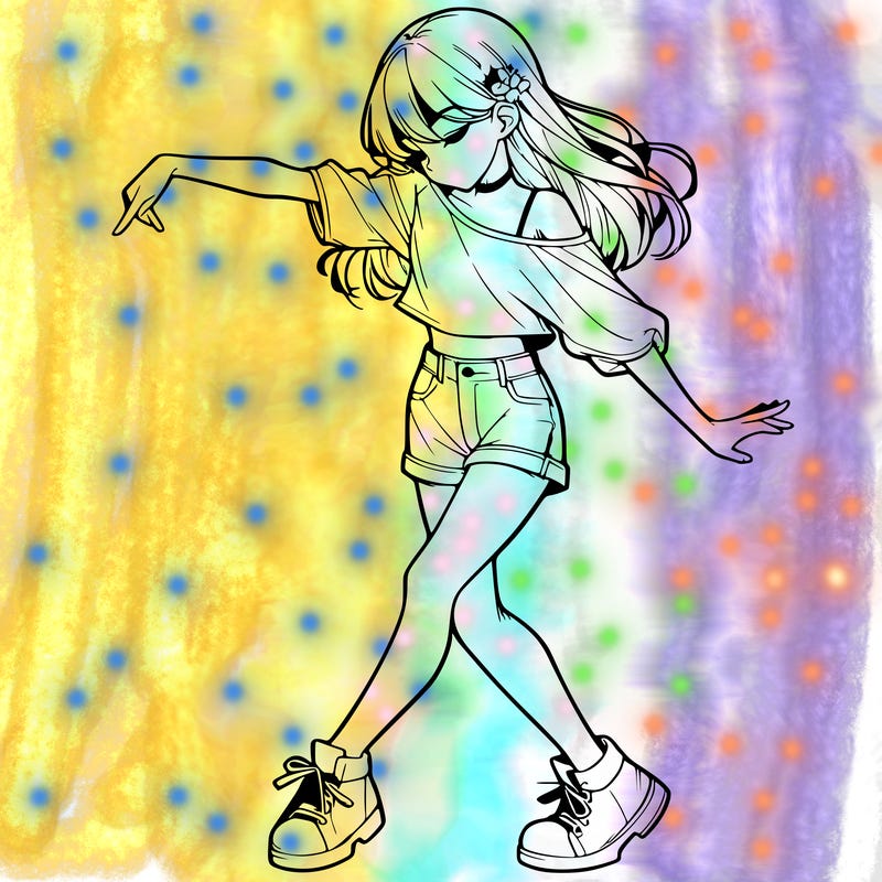 realistic girl danceing