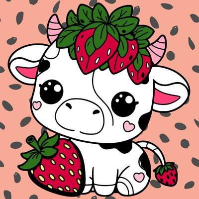 cute strawberry cow