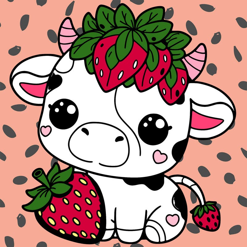 cute strawberry cow