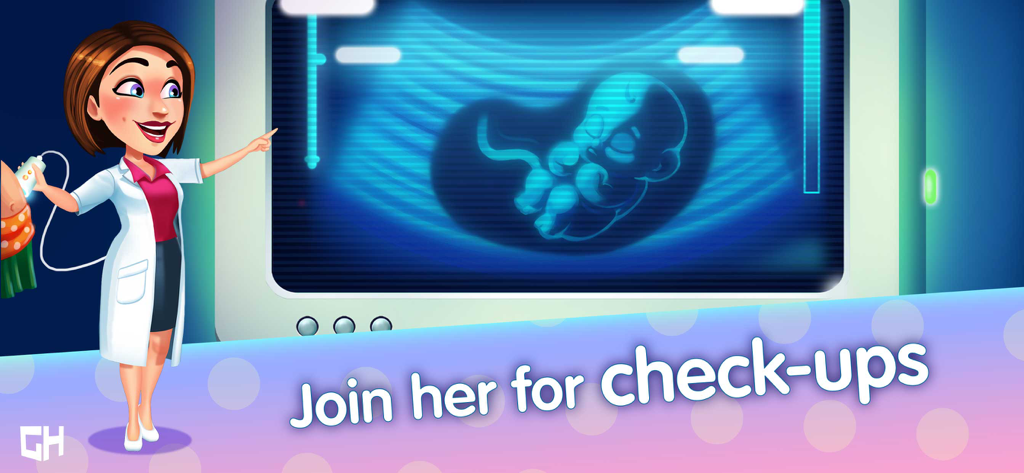 A doctor points to an ultrasound screen showing a baby in Delicious Miracle of Life