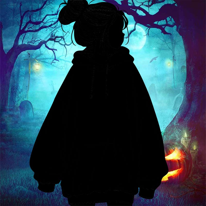 realistic girl with a oversized sweatshirt on and a bun