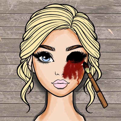 realistic person with makeup