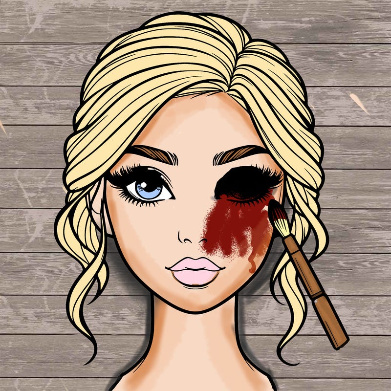 realistic person with makeup