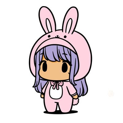 a girl in a bunny costume