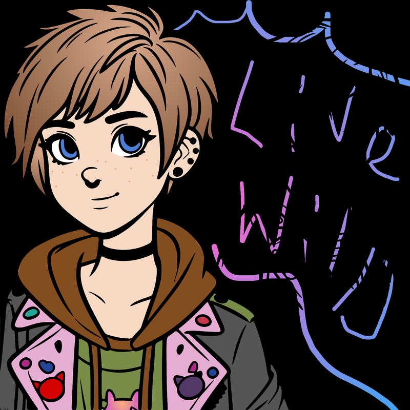 a girl with short hair but a teen rebal