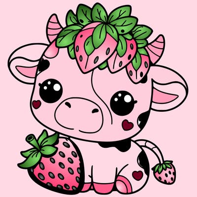 cute strawberry cow