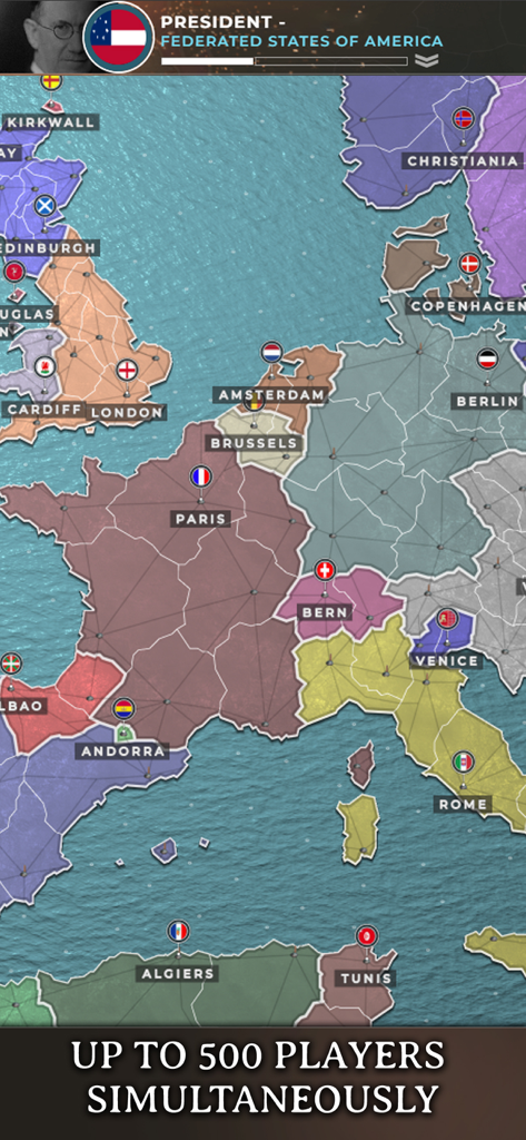 Supremacy 1914 - World War 1 - Grand strategy map of Europe in Supremacy 1914 featuring up to 500 simultaneous players.