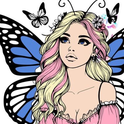 butterfly fairy realistic girl