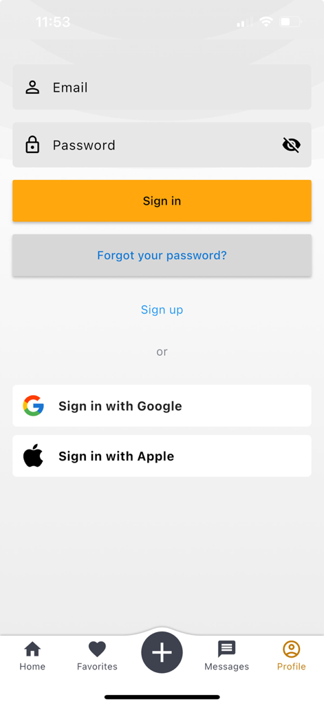 Marketplace Jamaica - Marketplace Jamaica app login screen with sign in options for email google and apple