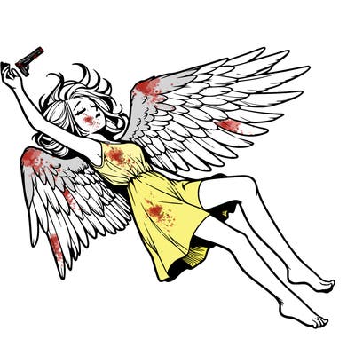 a falling angel realistic