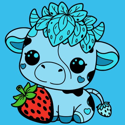 cute strawberry cow