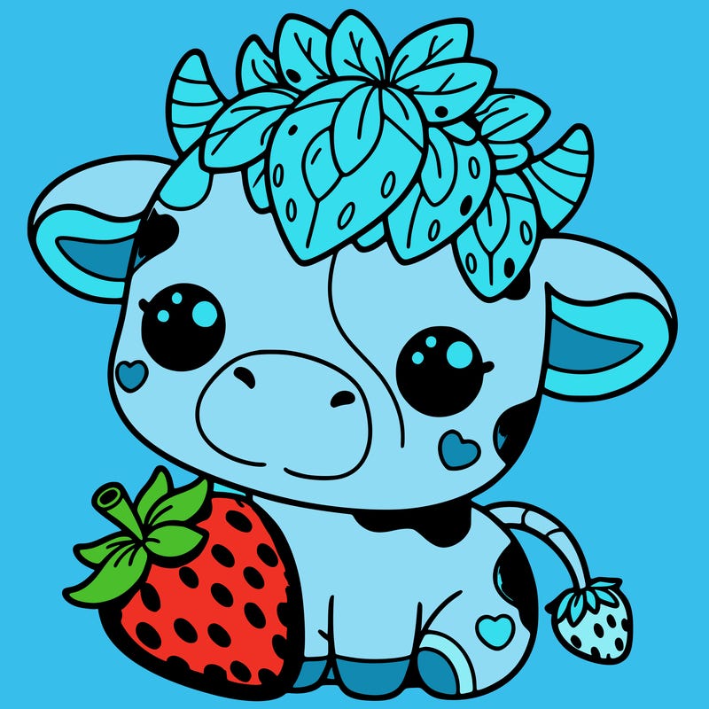 cute strawberry cow