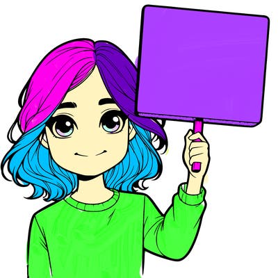 realistic girl holding up a sign