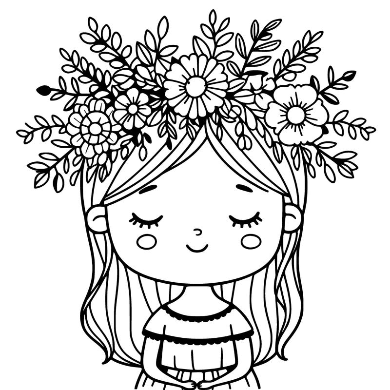 girl with flowers crown