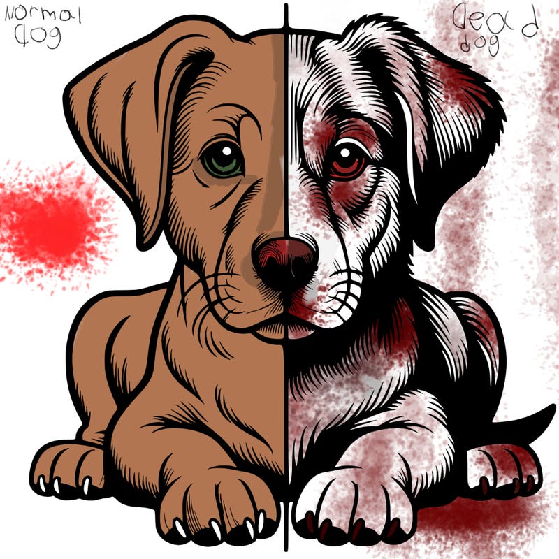 realistic dog split picture