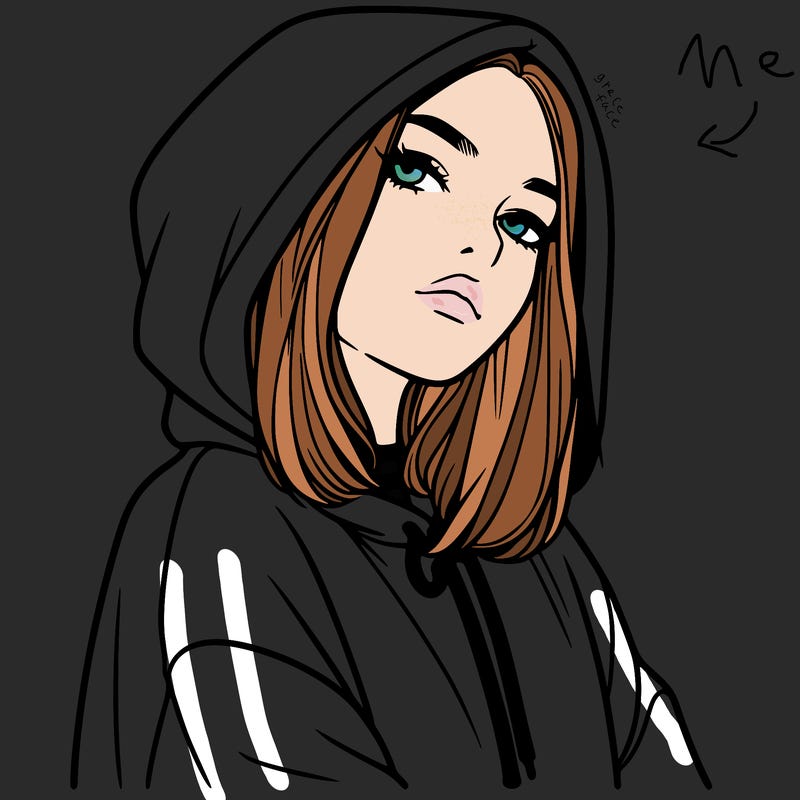 a realistic girl in a hoodie