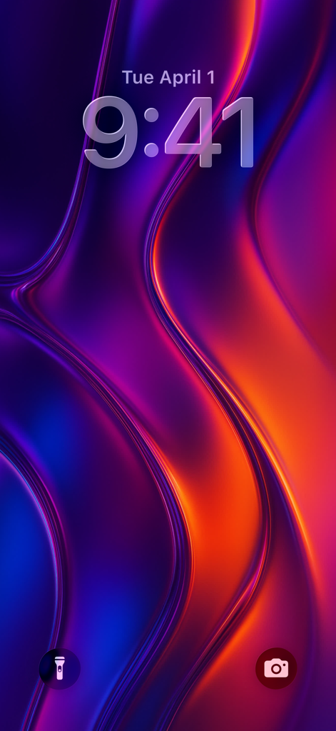 Liquid Wallpapers 26 Themes - Vibrant liquid glass abstract wallpaper on an iPhone lock screen