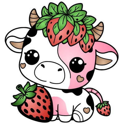 cute strawberry cow
