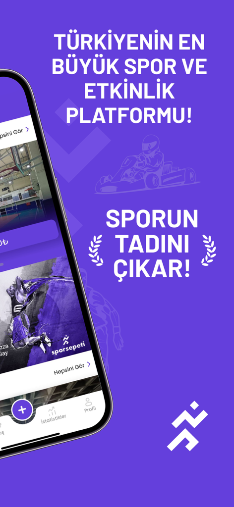 Sporsepeti - Sporsepeti mobile app screen showing sports and activity booking features in Turkish
