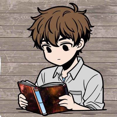 manga boy reading a book