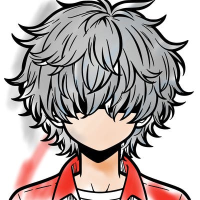 manga boy fluffy hair covering his eyes