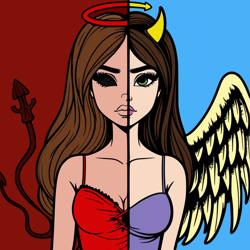 devil vs angel realistic girl