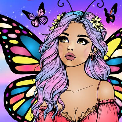 butterfly fairy realistic girl