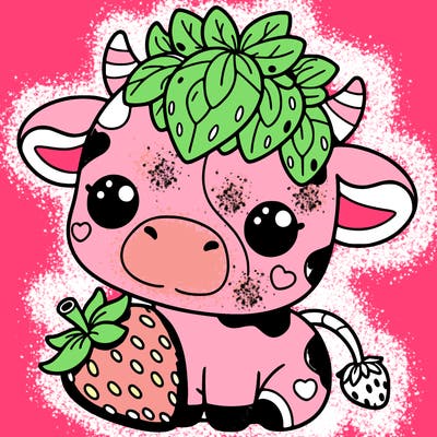 cute strawberry cow