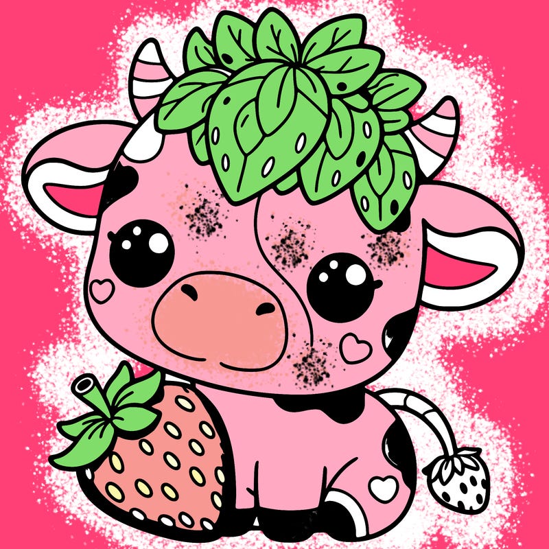 cute strawberry cow