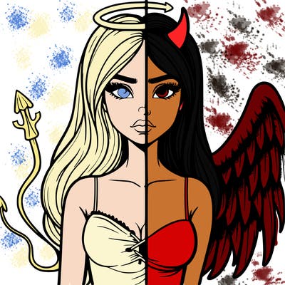 devil vs angel realistic girl