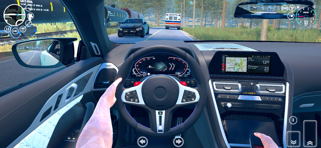 Driving School Simulator : EVO - Detailed first person car interior and dashboard view in Driving School Simulator EVO